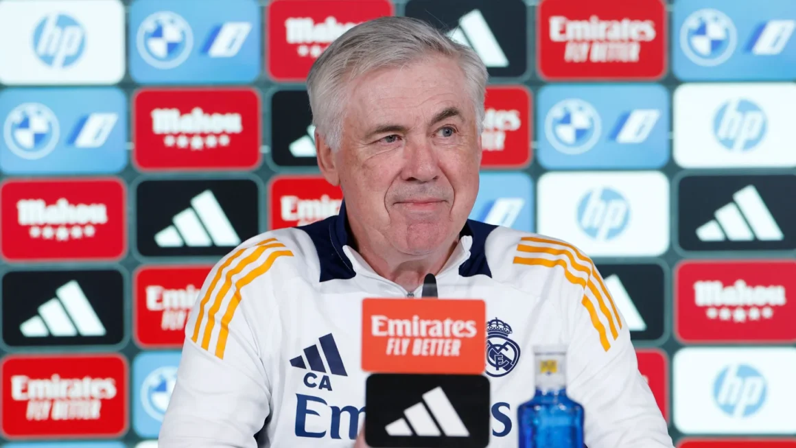 Carlo Ancelotti az RCD Espanyol elleni bajnoki mérkőzést megelőzően (forrás: realmadrid.com)