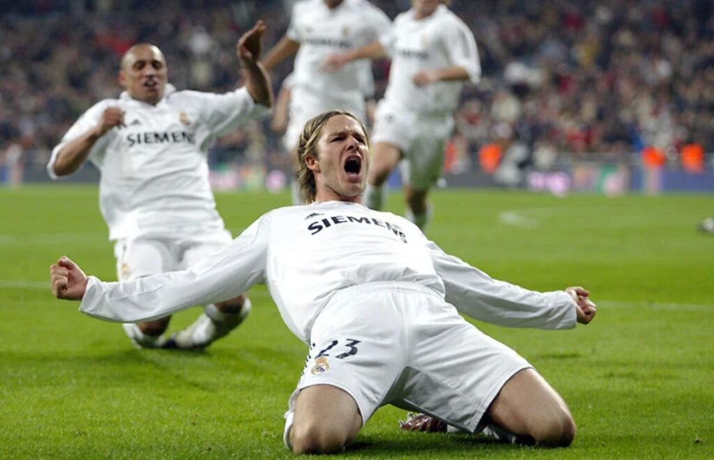 Beckham (forrás: realmadrid.com)
