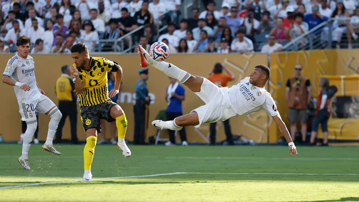 Mbappé emlékezetes gólja a Dortmund ellen (kép: realmadrid.com)