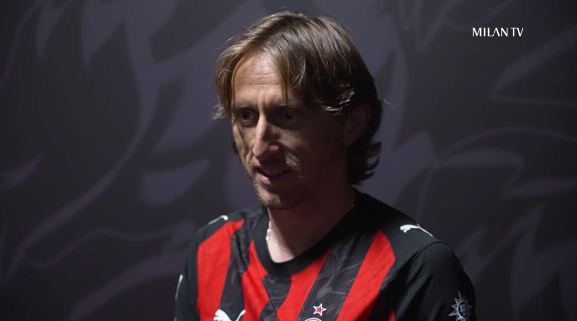 Luka Modrić (forrás: video screenshot, Milan TV)