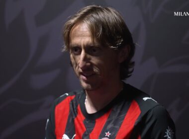 Luka Modrić (forrás: video screenshot, Milan TV)