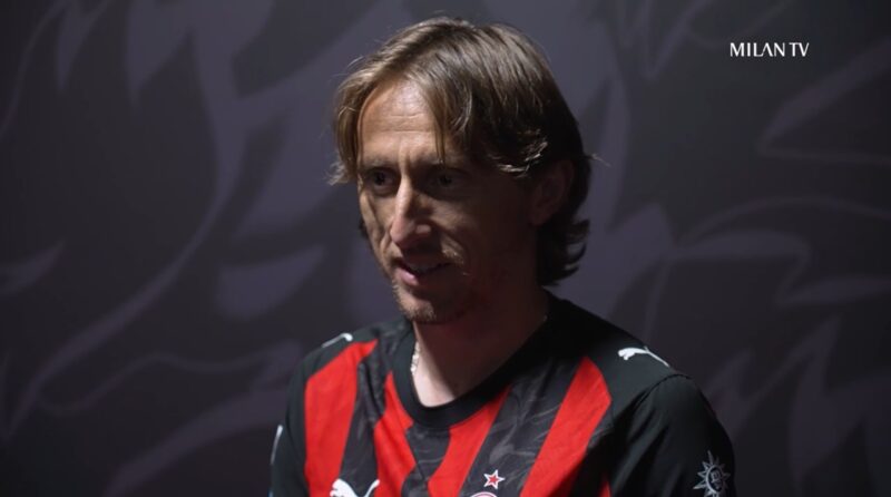 Luka Modrić (forrás: video screenshot, Milan TV)