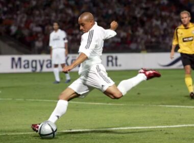 Roberto Carlos a Puskás Ferenc válogatott ellen (forrás: realmadrid.com)