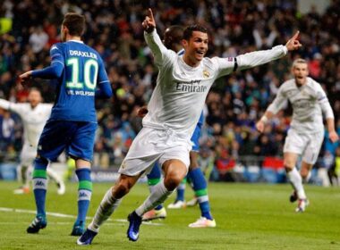 Cristiano Ronaldo mesterhármasa a Wolfsburg ellen (kép: realmadrid.com)