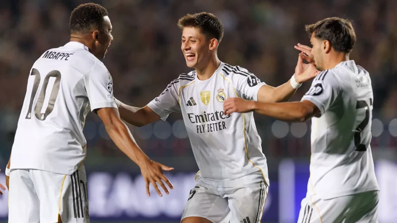 Kylian Mbappé, Arda Güler és Brahim Díaz (kép: realmadrid.com)