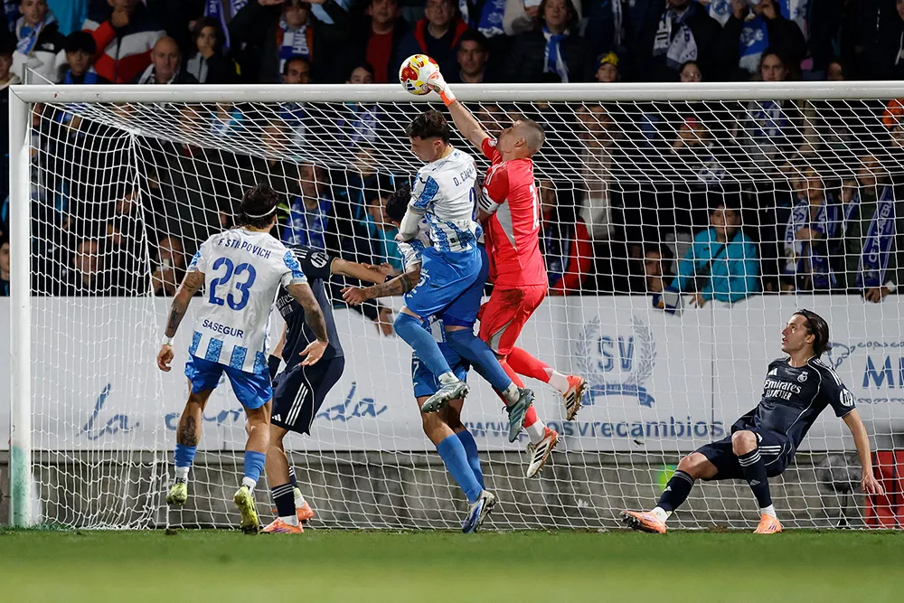 Andriy Lunin a Talavera elleni Király-kupa mérkőzésen.
