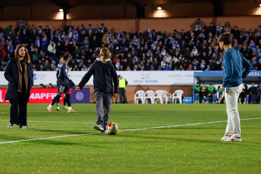 Javier Dorado családja a Talavera - Real Madrid mérkőzés előtt