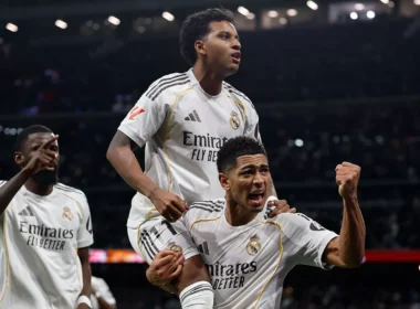 Rodrygo, Bellingham és Rüdiger (kép: realmadrid.com)