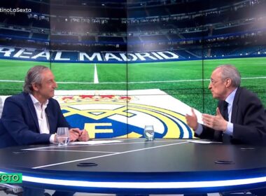 Josep Pedrerol és Florentino Pérez (video screenshot, AS TV)