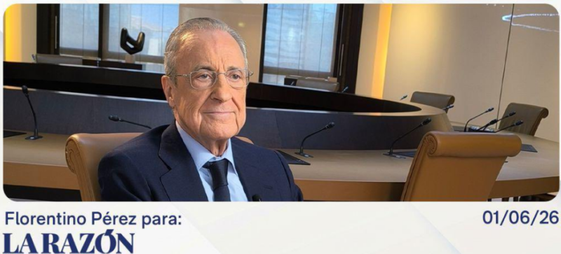 Florentino Pérez a La Razónnak adott interjúja során (forrás: @Florentino2026_)