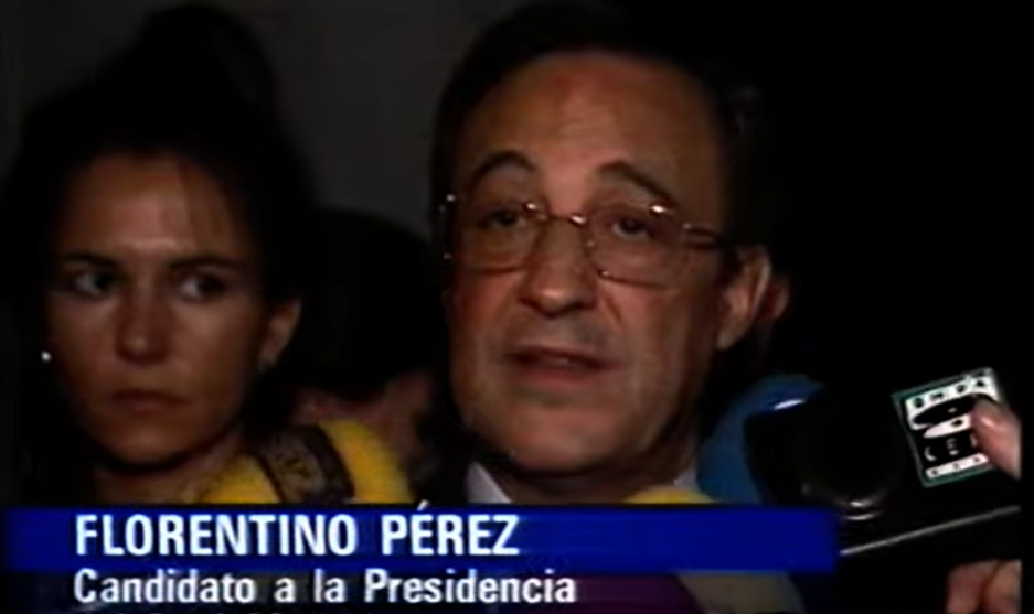 Florentino Pérez a 2000-es elnökválasztáskor (forrás: youtube.com)
