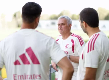 José Mourinho a valdebebas-i edzőközpontban (forrás: realmadrid.com)