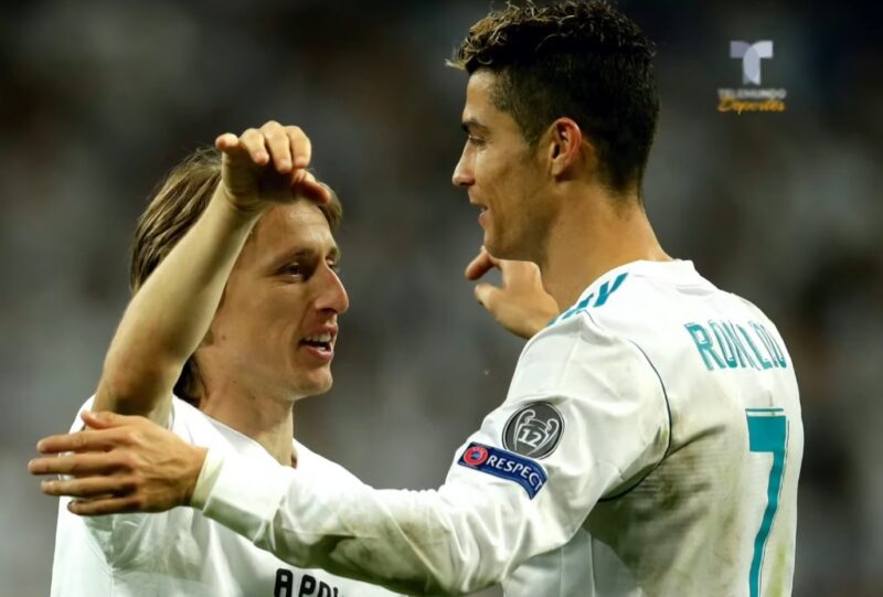 Luka Modrić és Cristiano Ronaldo (forrás: youtube screenshot)