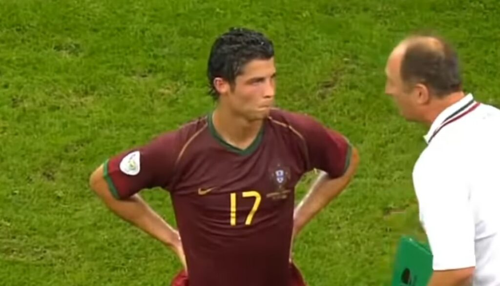 Cristiano Ronaldo 2006 világbajnokság (forrás: youtube screenshot)