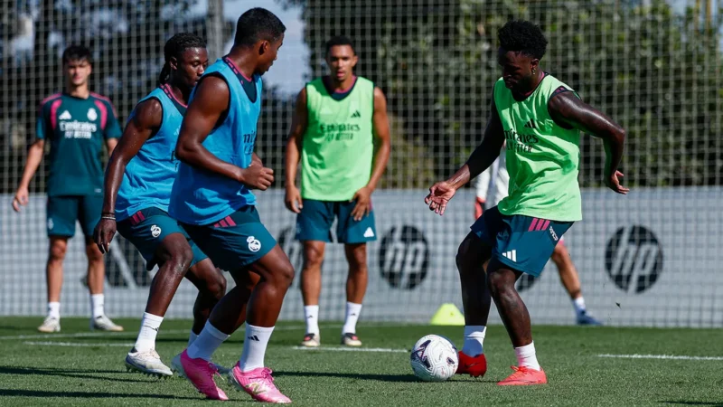 Vinícius Jr. edzés közben (forrás: realmadrid.com)