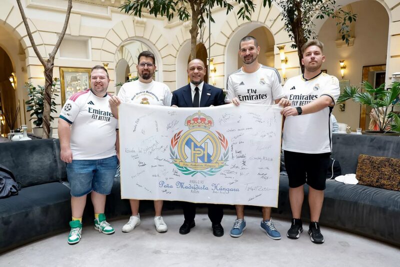A Peña Madridista Húngara találkozója Roberto Carlosszal.