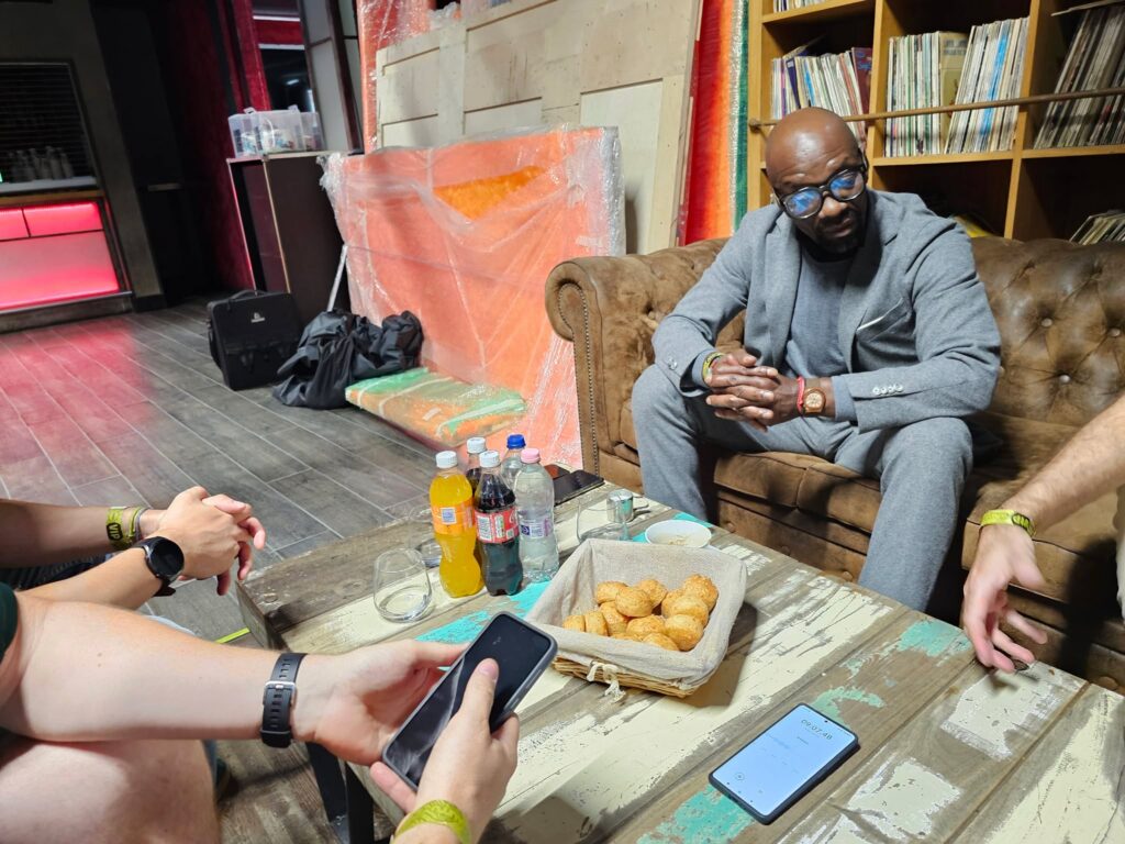 Makélélé (forrás: penamadridista saját készítésű kép, interjú közben)