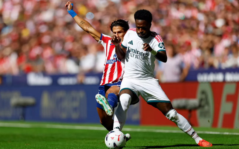 Vinícius Jr. az Atlético elleni derbin (forrás: realmadrid.com)