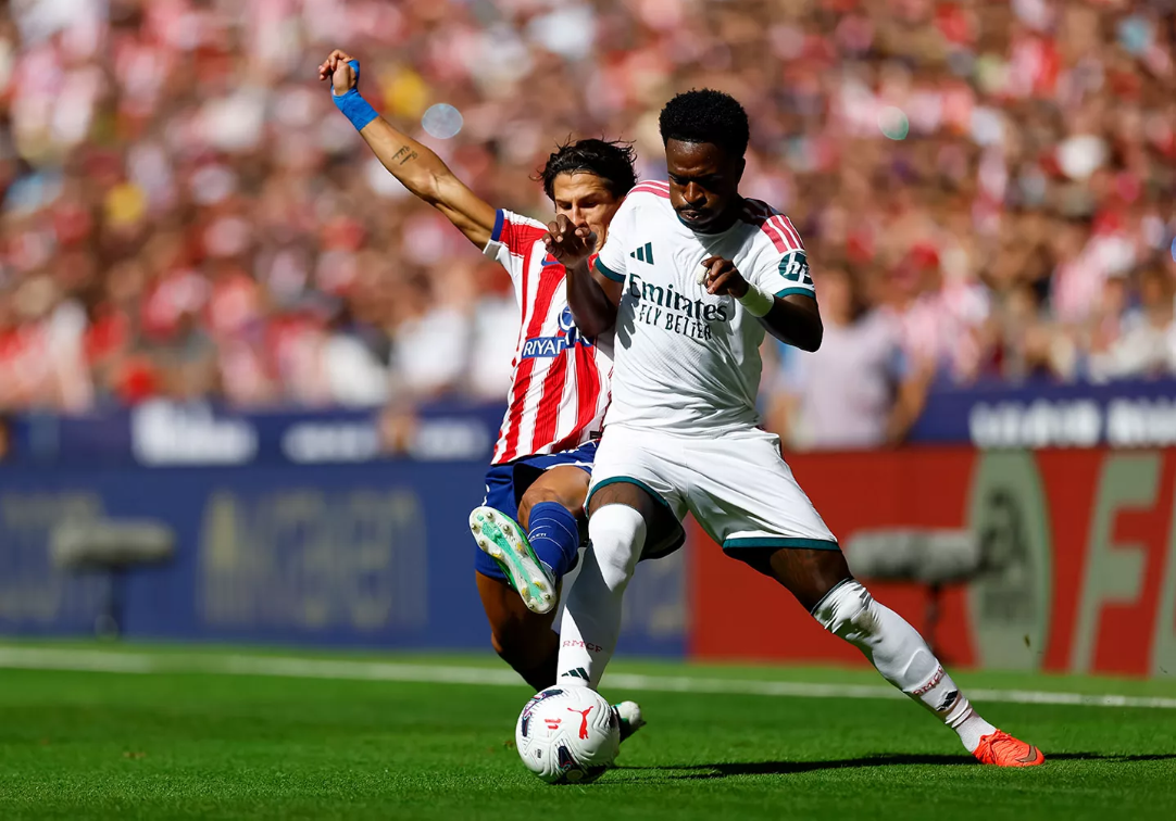 Vinícius Jr. az Atlético elleni derbin (forrás: realmadrid.com)