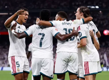 Bellingham, Vini Jr., Mbappé, Carreras (forrás: realmadrid.com)