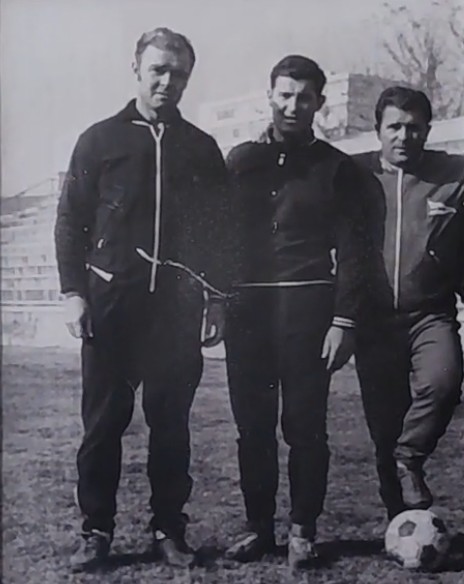Kubala László, Tóth-Zele József és Puskás Ferenc (forrás: Tóth-Zele József engedélyével)