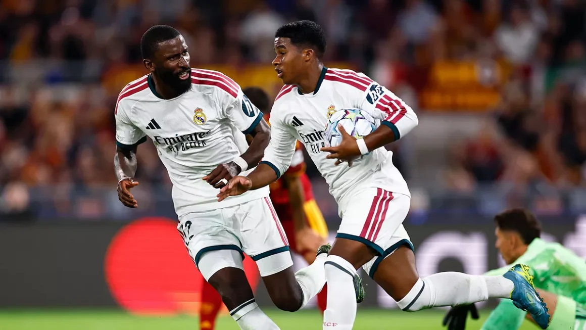 Rüdiger és Endrick (kép: realmadrid.com)