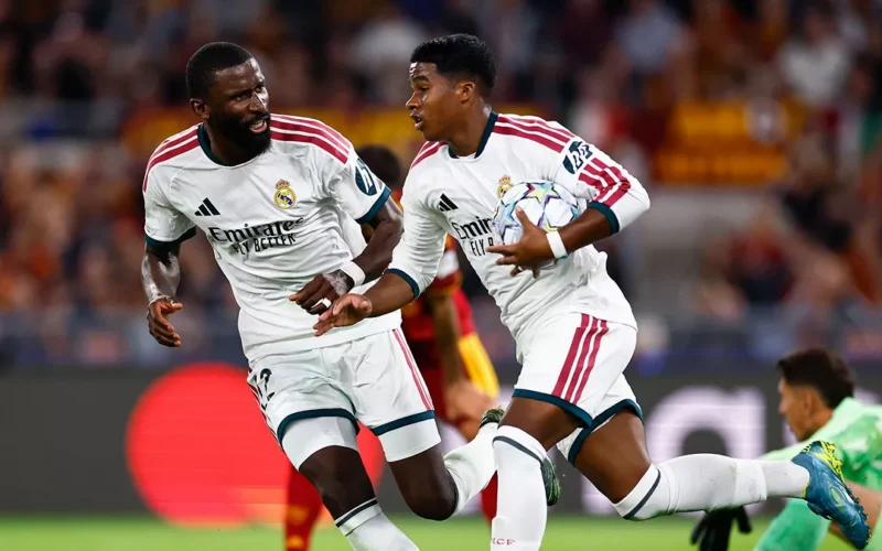 Rüdiger és Endrick (kép: realmadrid.com)